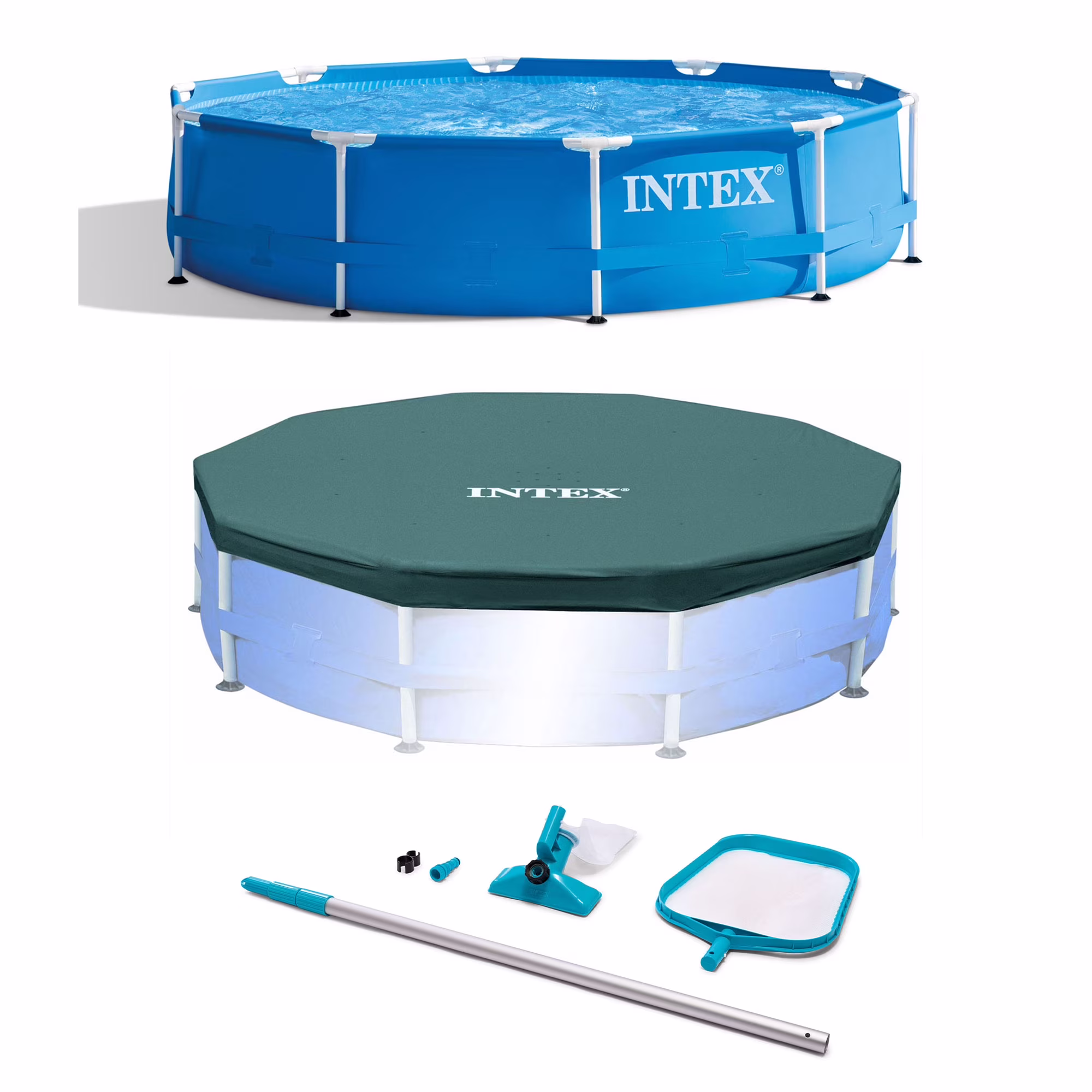 Intex Pool Kit W/ Intex 10 x 2.5 - Ft Pool Set W/ Filter Pump W/ 10 - Ft Pool Cover