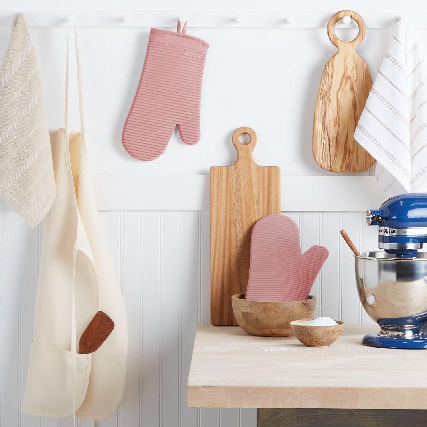 KITCHENAID Ribbed Soft Silicone Oven Mitt 2-Pack Set, 7.5