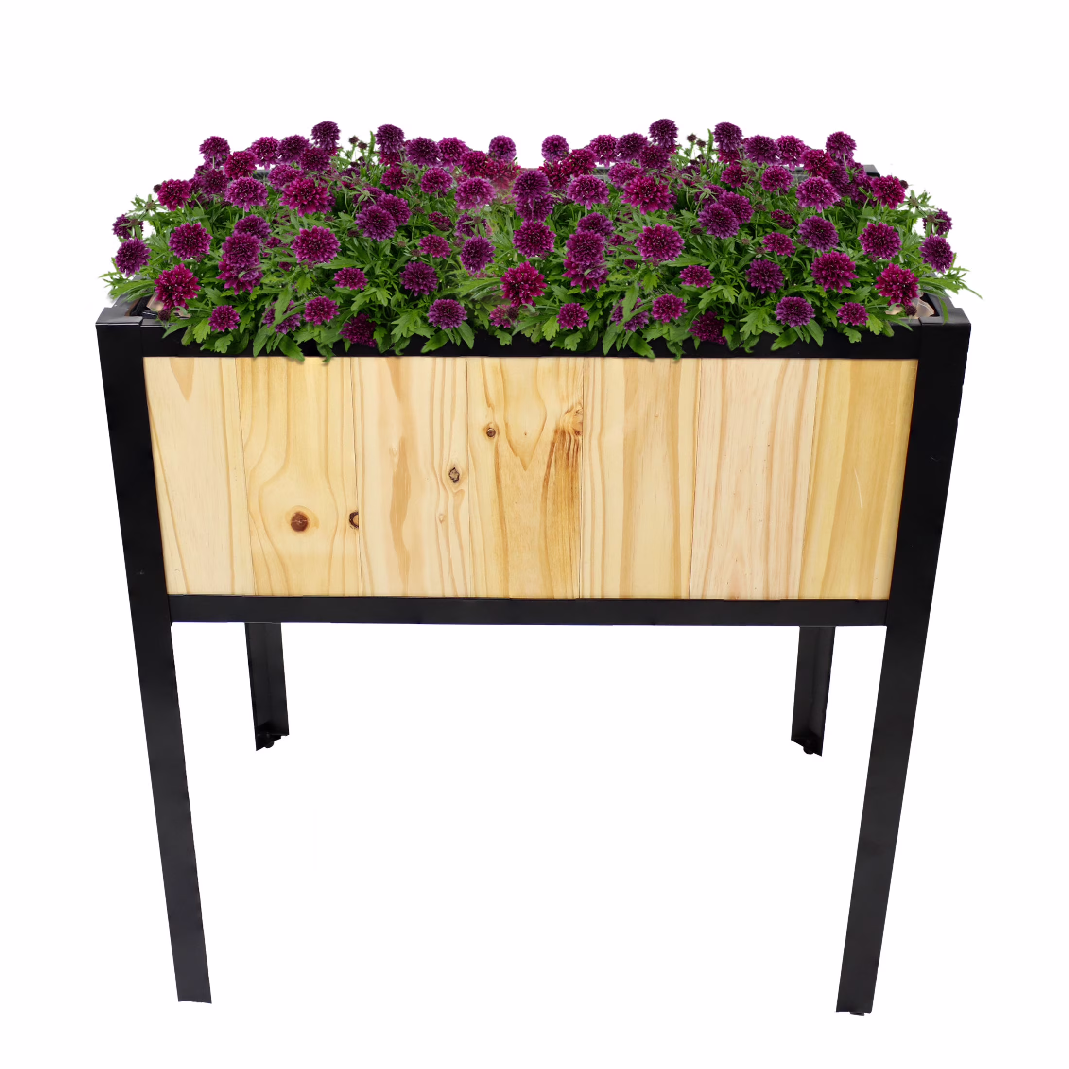 Sunnydaze 29.25 x 20 x 30.75 Gray Acacia Wood Rectangular Raised Garden Bed with Legs