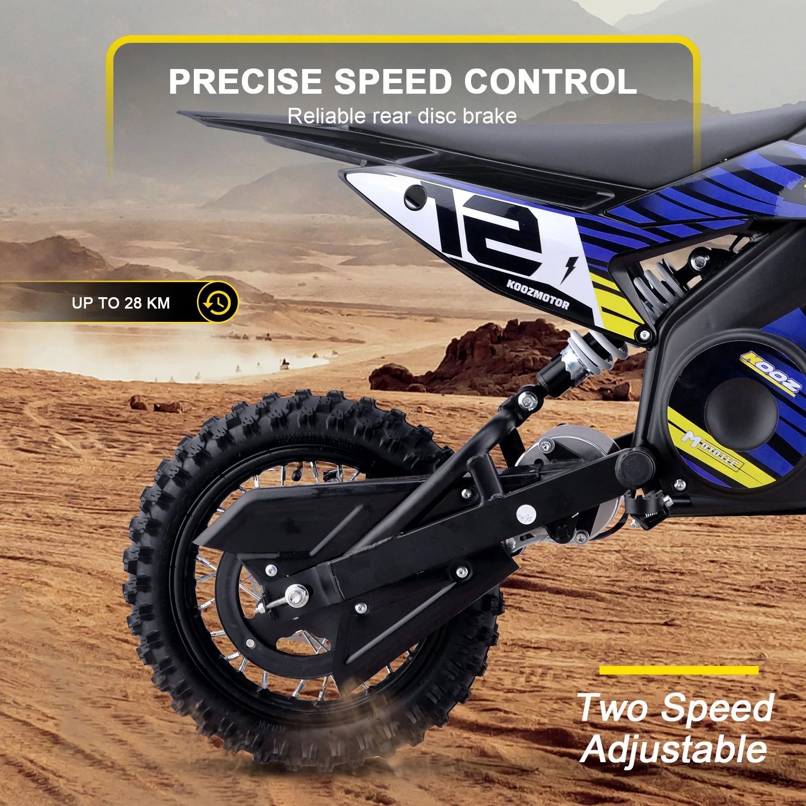 36v 1000w (HP112E) Electric Dirt Bike Blue(Blue) - Image 6