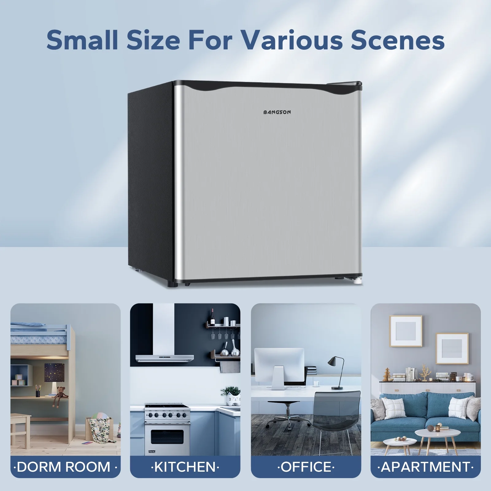 Small Refrigerator,1.6 Cu.ft Mini Fridge with Freezer, Single Door, Silver(silver) - Image 6