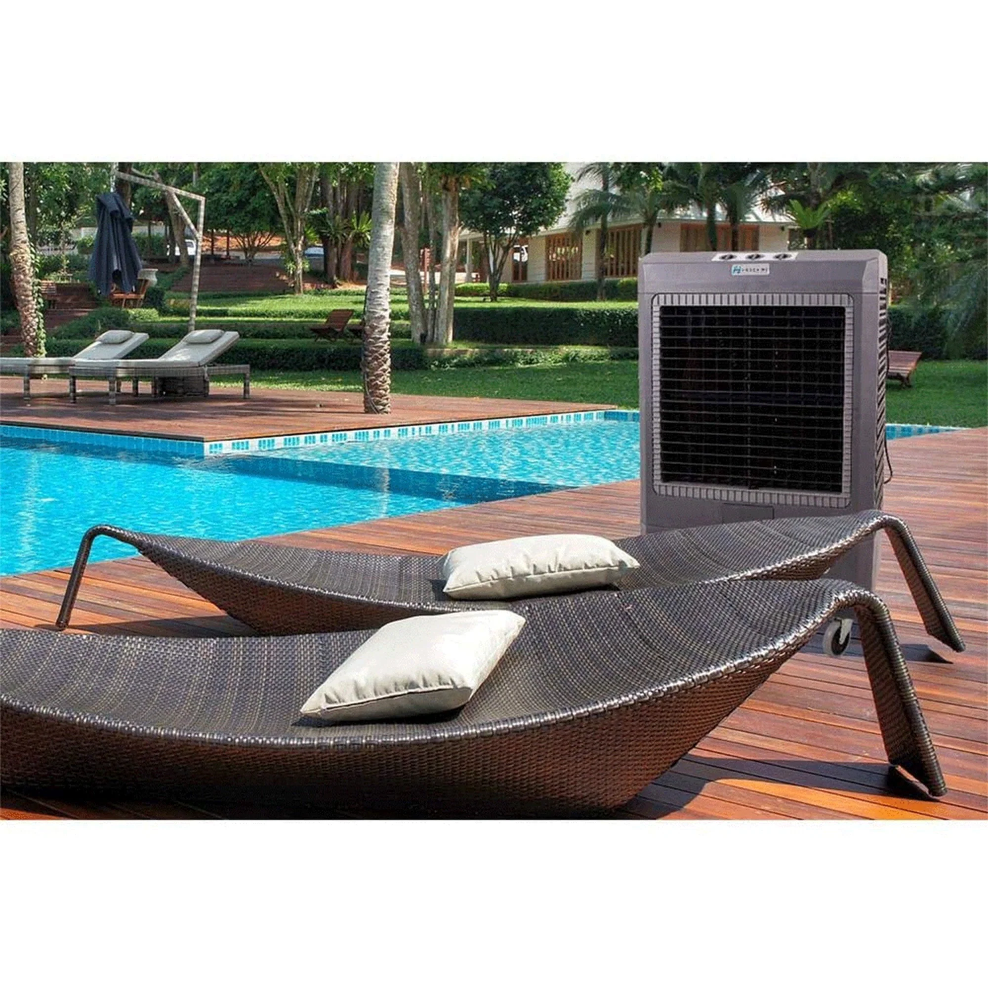Outdoor 1,600 Square Foot Evaporative Air Cooler Humidifier, Gray - Image 6
