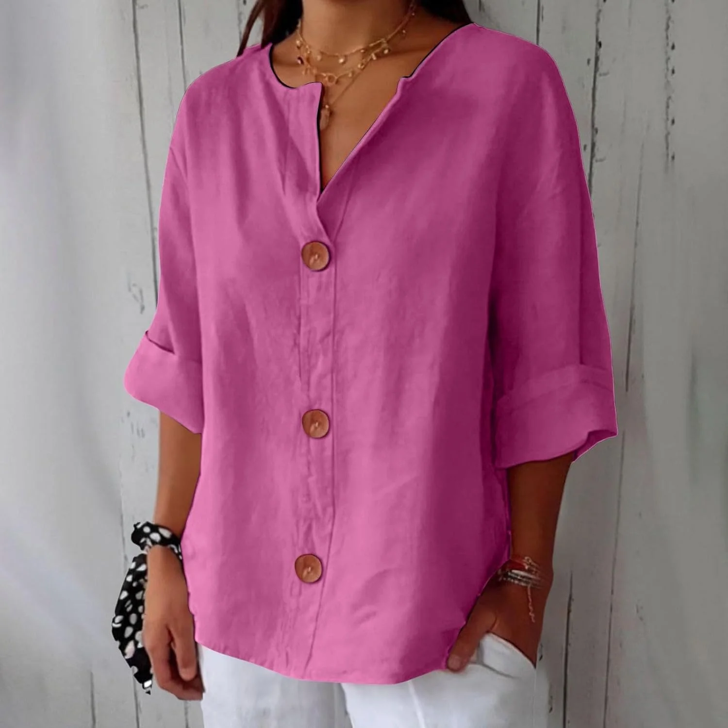 Clara - Blouse en Lin Décontractée