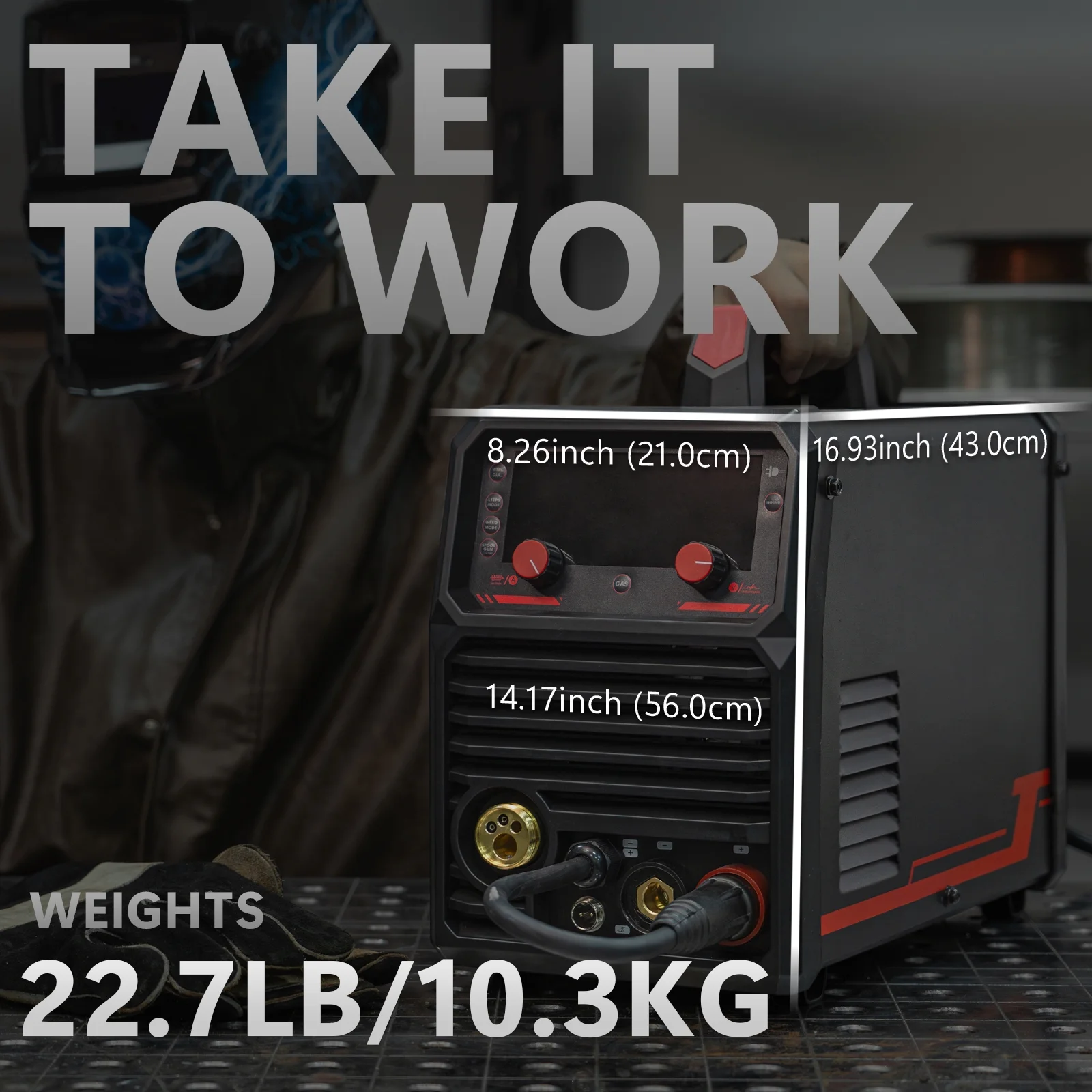 MIG-205DS PRO 4-in-1 Welding Machine, 205Amp, 110/220V, 16.14 x 7.87 x 14.57 in, 34.2 lb - Image 6