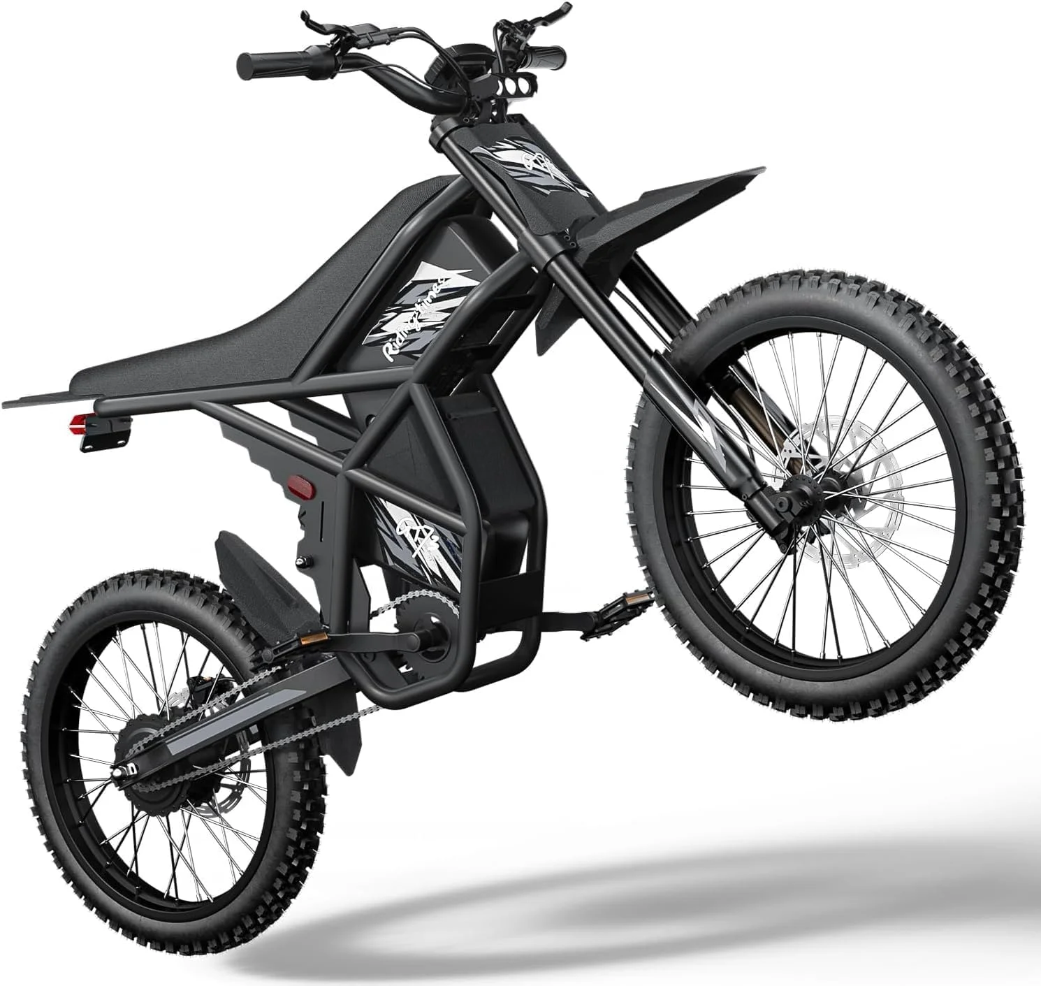 GT73 Electric Dirt Bike for Adults 2400W 48V 37MPH 36.4AH Dual Battery 85 Miles Range 25" Tires UL2849 Full Suspension(Black/GT73) - Image 4