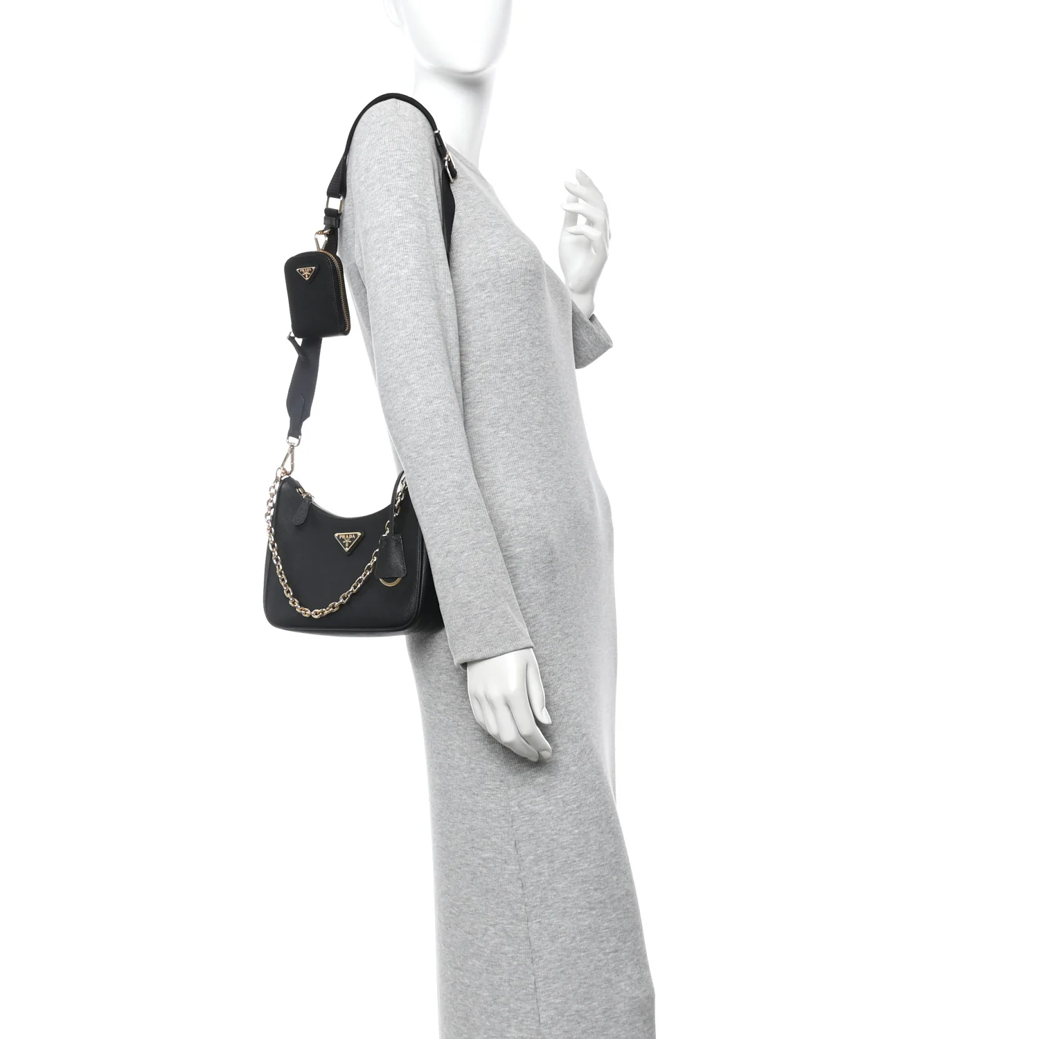Saffiano Lux Re-Edition 2005 Shoulder Bag Black