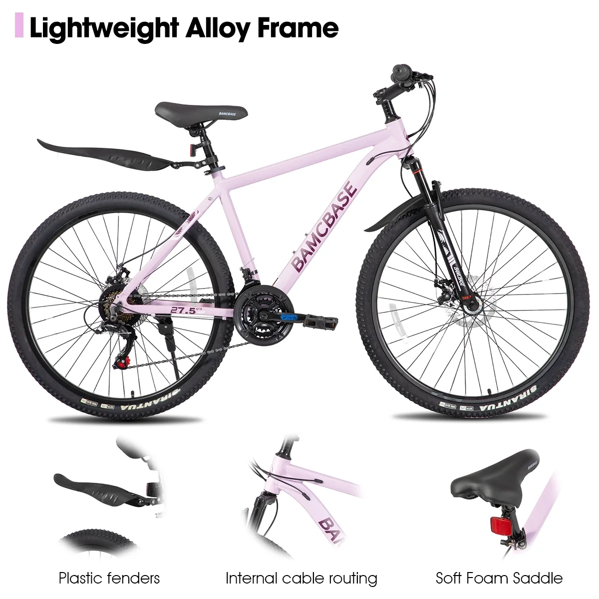HILAND 26 in Mountain Bike, Mens and Womens Aluminum Frame MTB with 21 Speeds, Dis Brake, Hardtail Bicycle for Adults