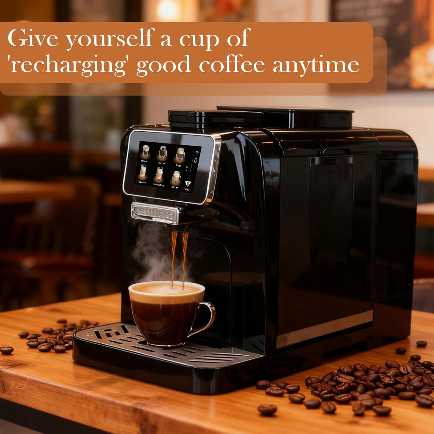 Fully Automatic Espresso Coffee Machine with Milk Cooler 4.3