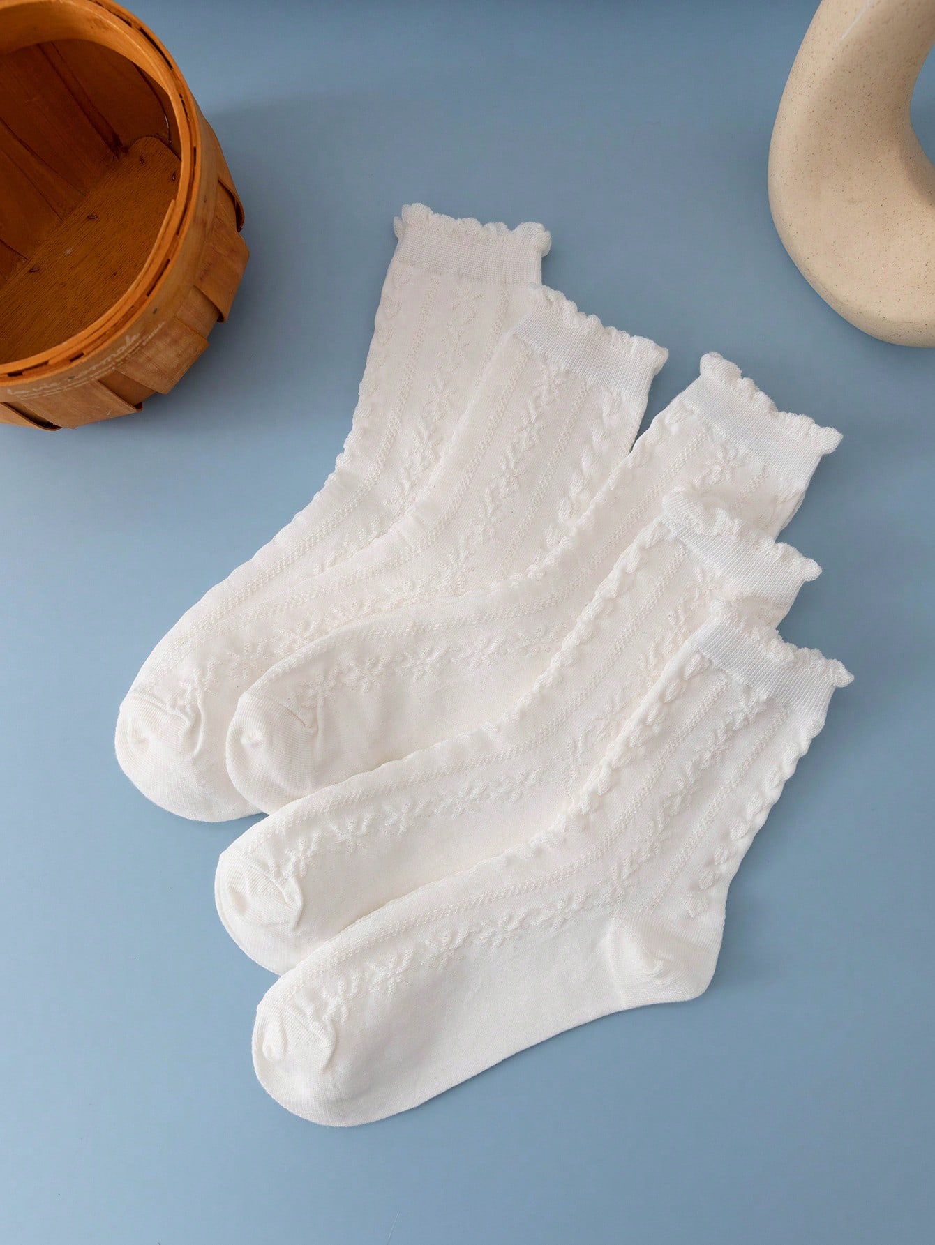 5 paires de chaussettes unies mi-mollet