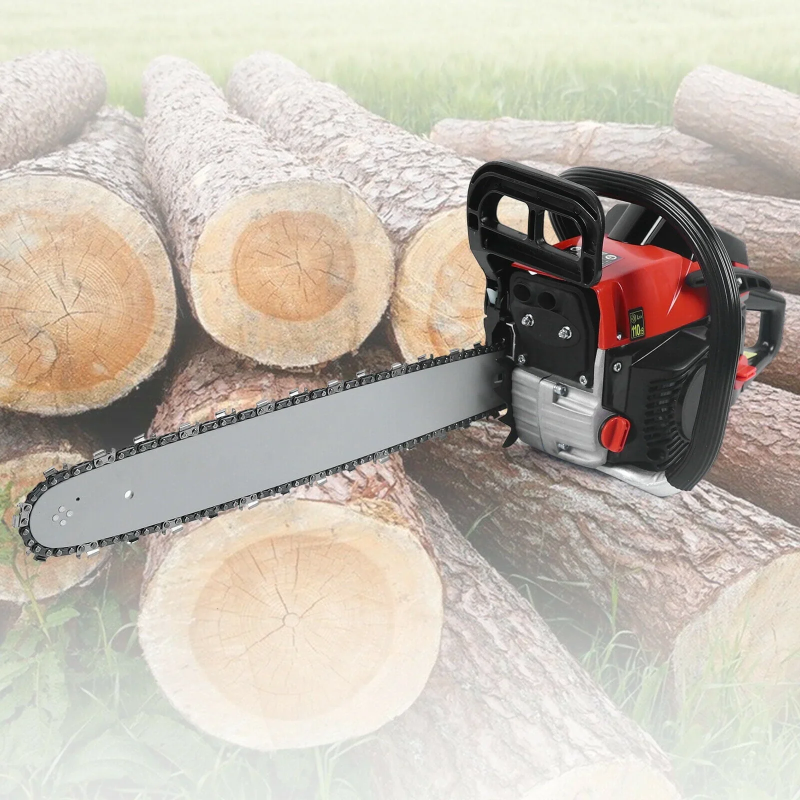 18 Chainsaw 68CC Gas Powered Handheld Chain Saw 2-Stroke 3.6HP for Garden Trees Wood Cutting Cordless