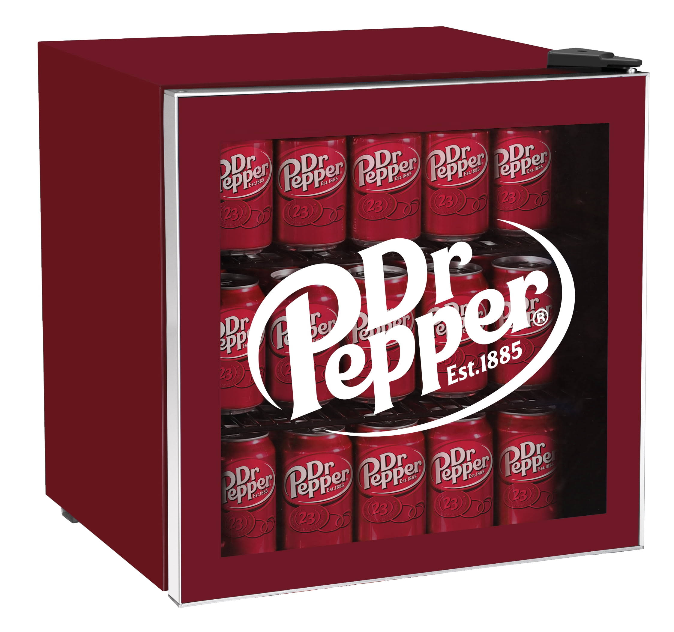 Curtis MIS169DRP Dr. Pepper 50 Can Beverage Cooler, Glass Door, 1.8 Cu ft, Maroon
