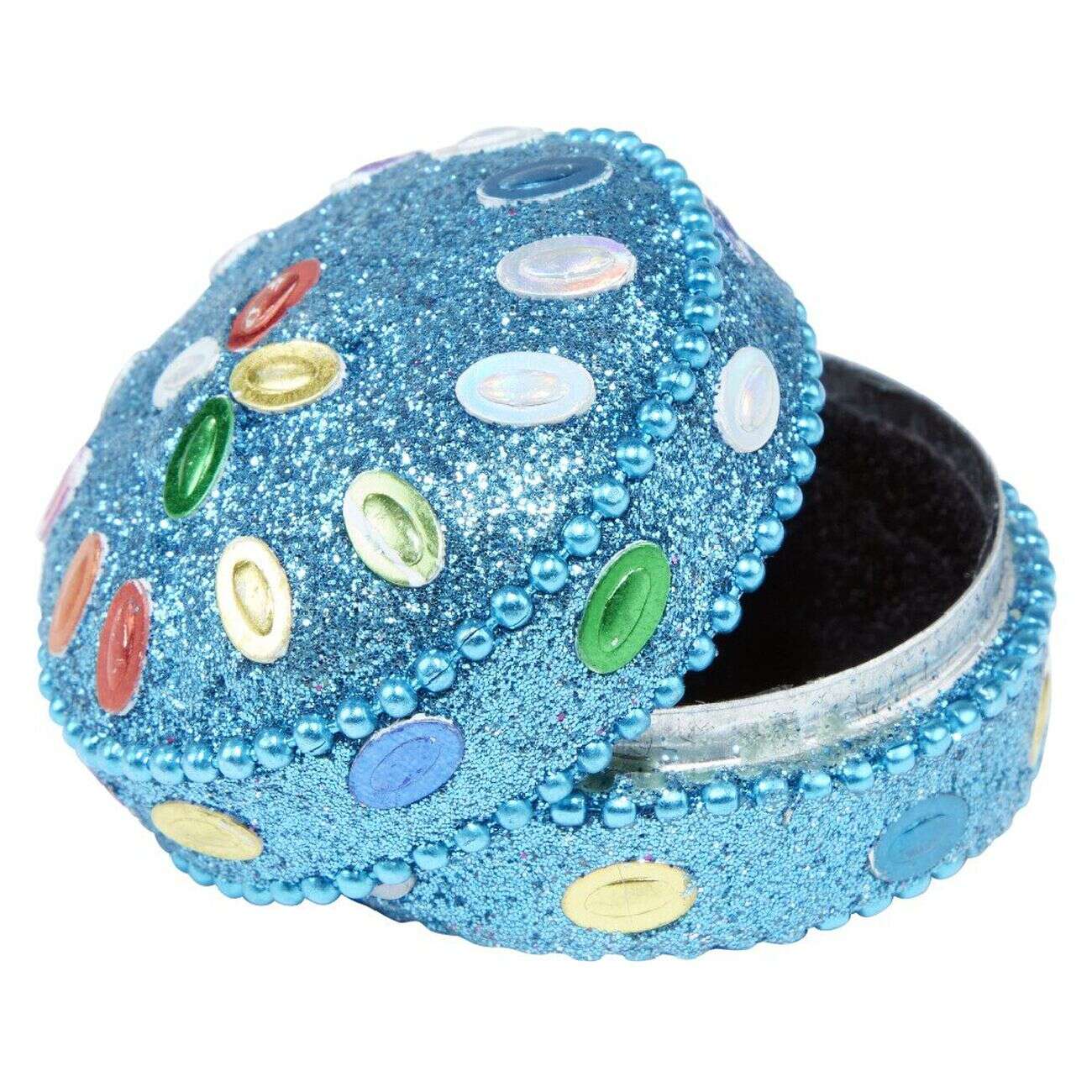 Boîte à bijoux ronde à paillettes