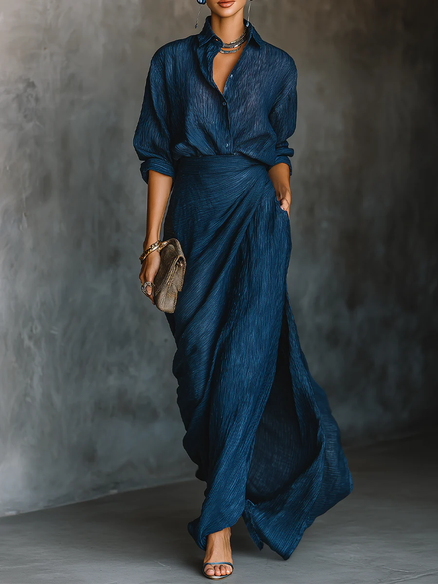 Eleonora | Ensemble Jupe Longue et Chemise Élégante
