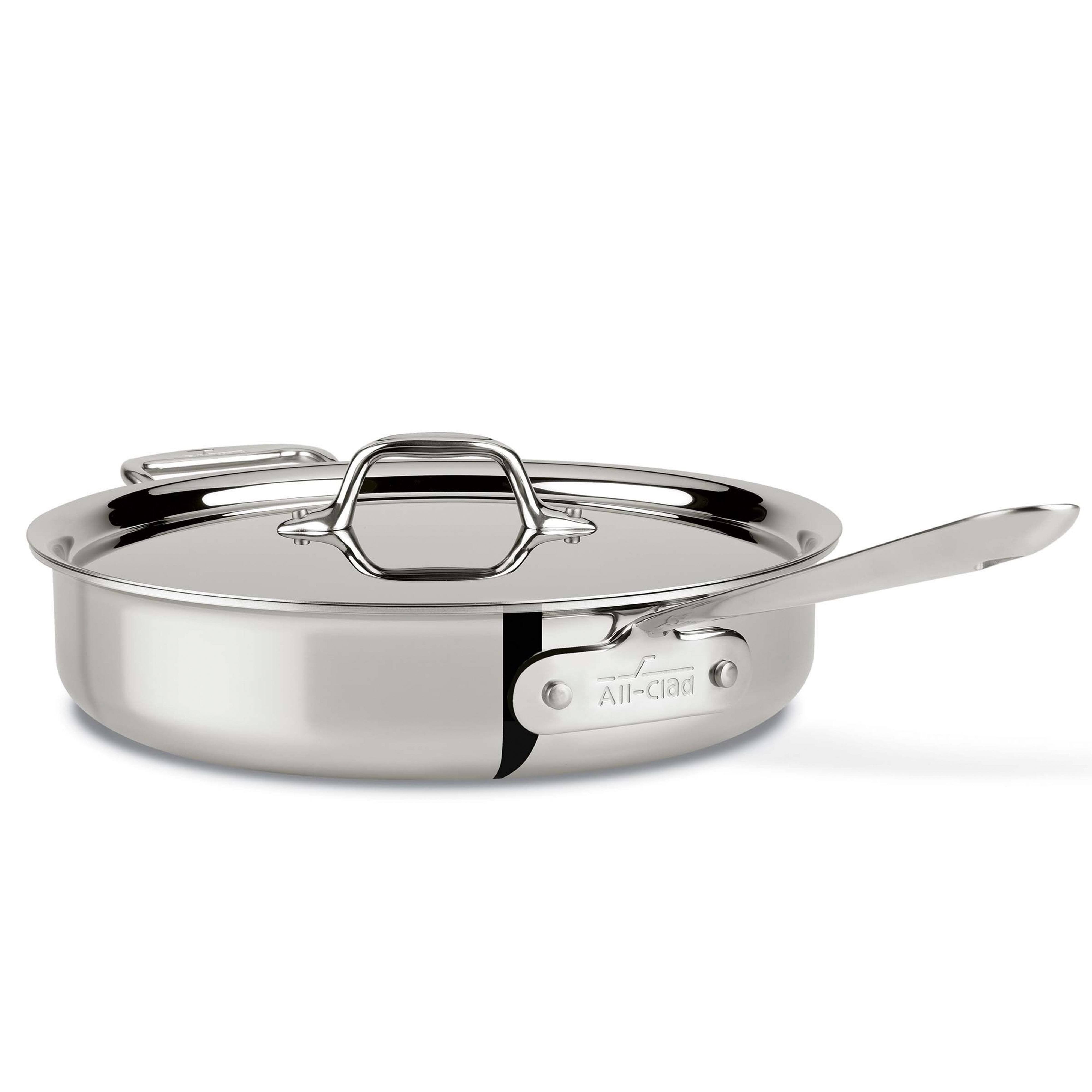 All Clad 3 Quart Stainless Steel Saute Pan with Lid