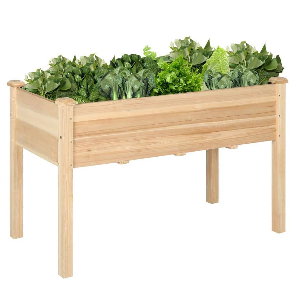 Veikous 47 in. x 23 in. x 30 in. Wooden Raised Garden Bed with Liner