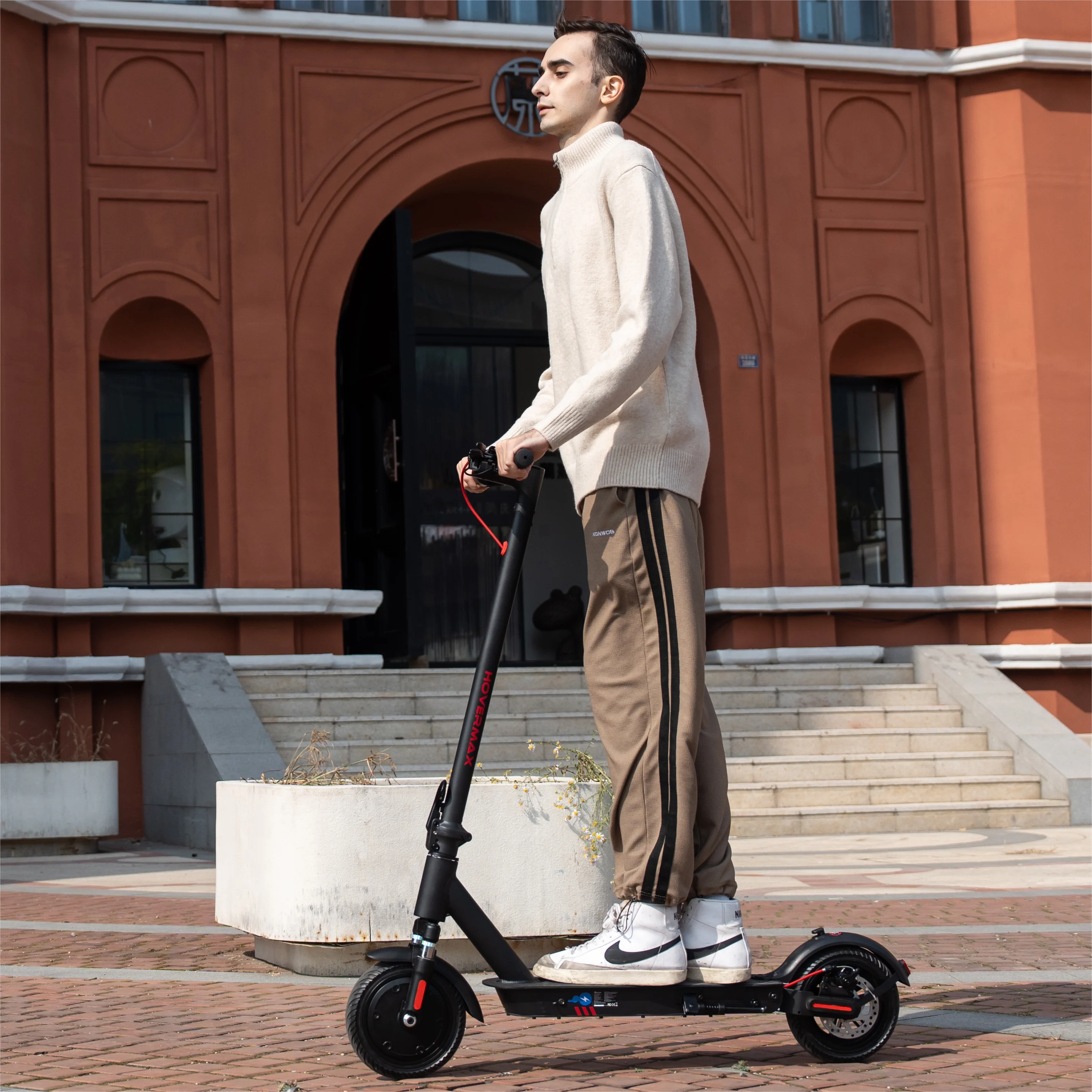 HOVERMAX Electric Scooter 350W Motor up to 18.6 MPH & 19 Miles, 8.5'' Solid Tires Adults Electric Scooter with APP Control, Foldable and Commute