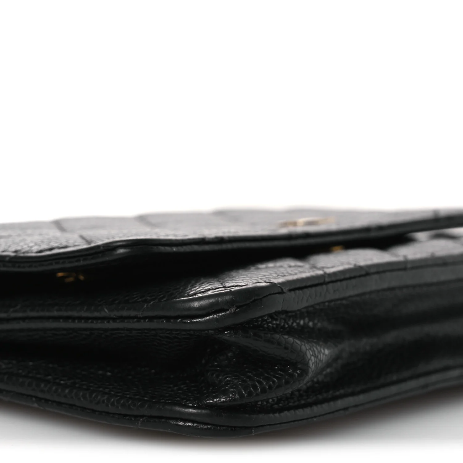 Caviar Quilted Wallet on Chain WOC Black