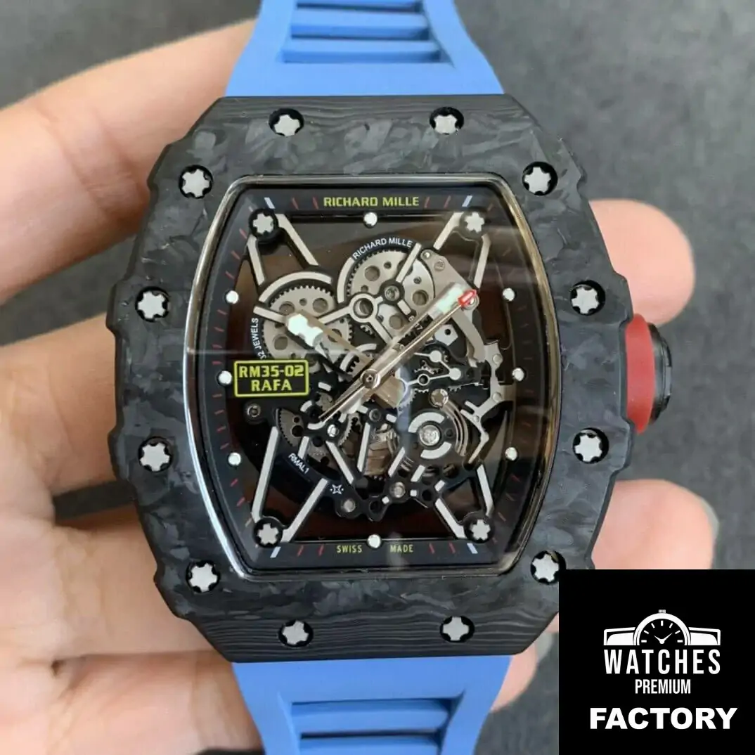Richard Mille RM35-02 KV Factory Blue Rubber Strap