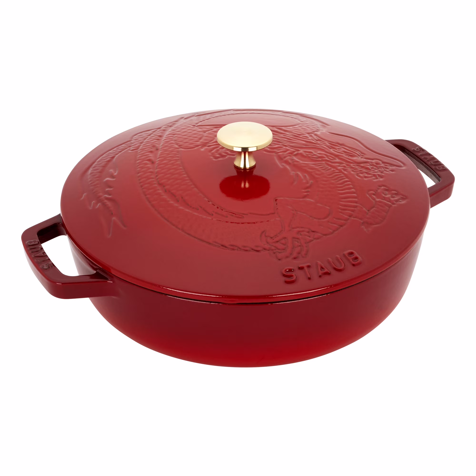 Cast Iron 2.5-qt Saute Pan with Dragon Lid Cherry(Cherry)