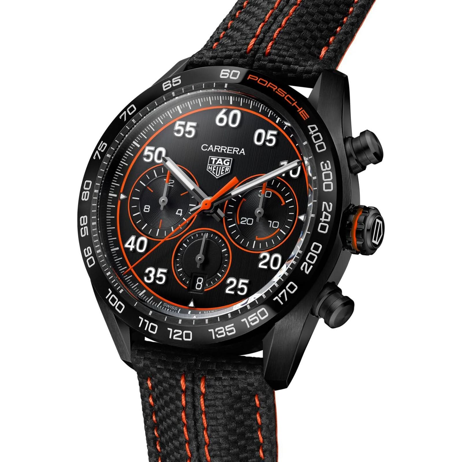 【Super Clone】TAG Heuer Carrera Chronograph x Porsche Orange Racing Men's Watch CBN2A1M.FC6526