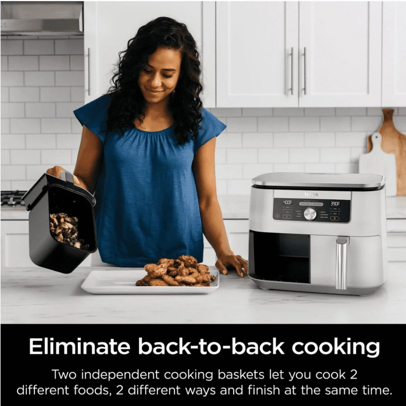 Ninja Foodi 6 - in - 1, 8 Quart 2 - Basket Air Fryer with Dualzone Technology - White