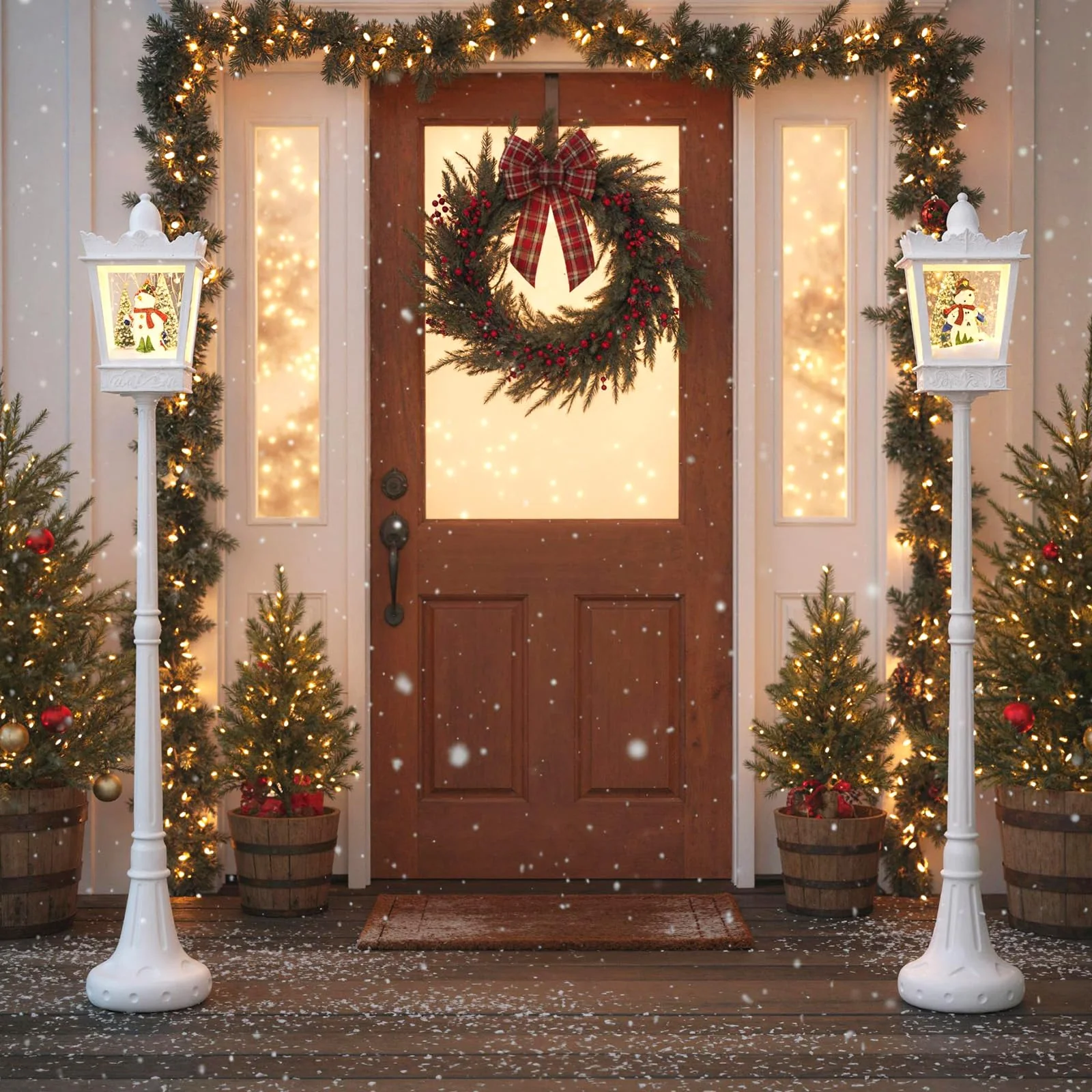 Tangkula 8 ft Musical Christmas Street Light Indoor/Outdoor Lamp Post with Warm White LEDs
