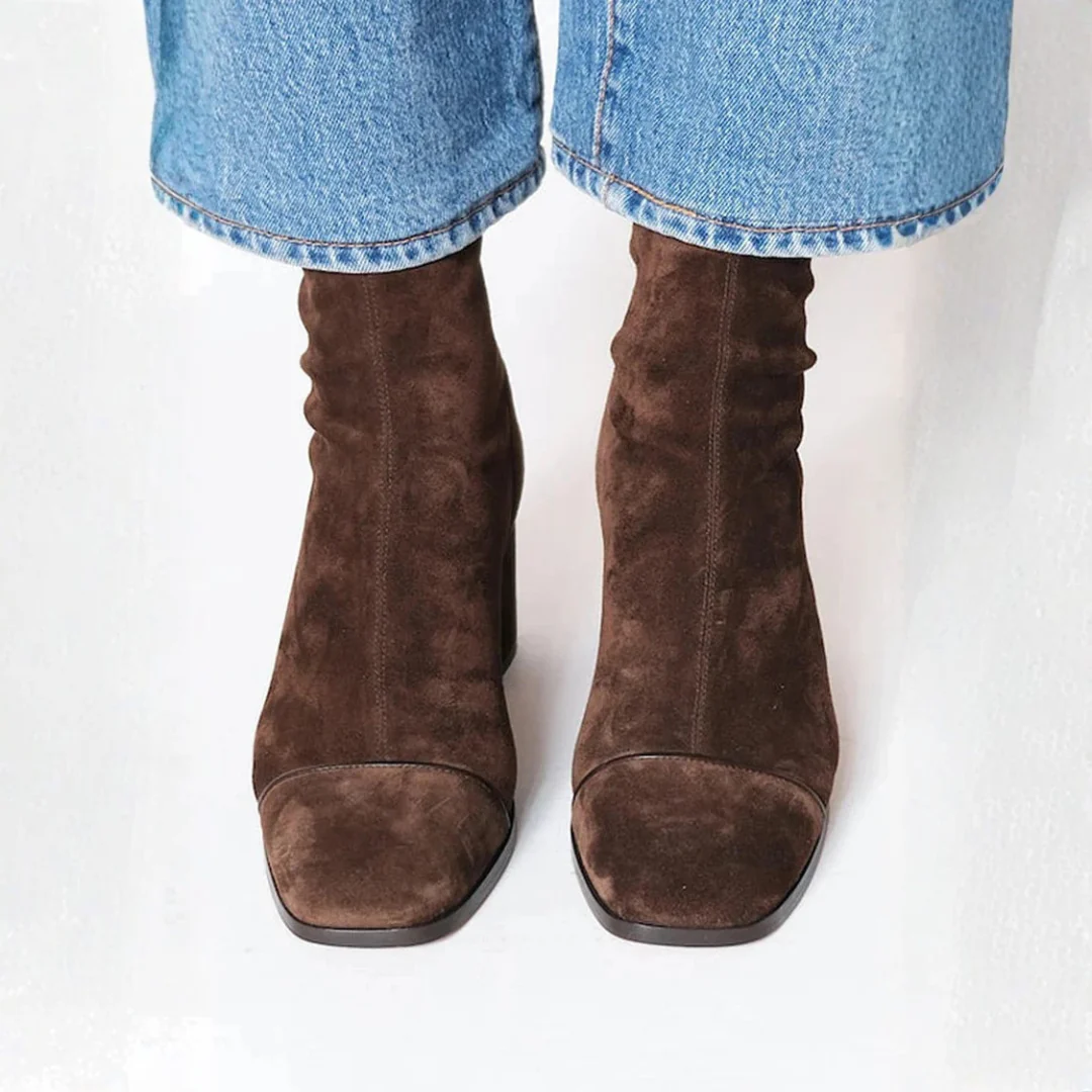 Isaline | Bottines Élégantes à Talons Carrés