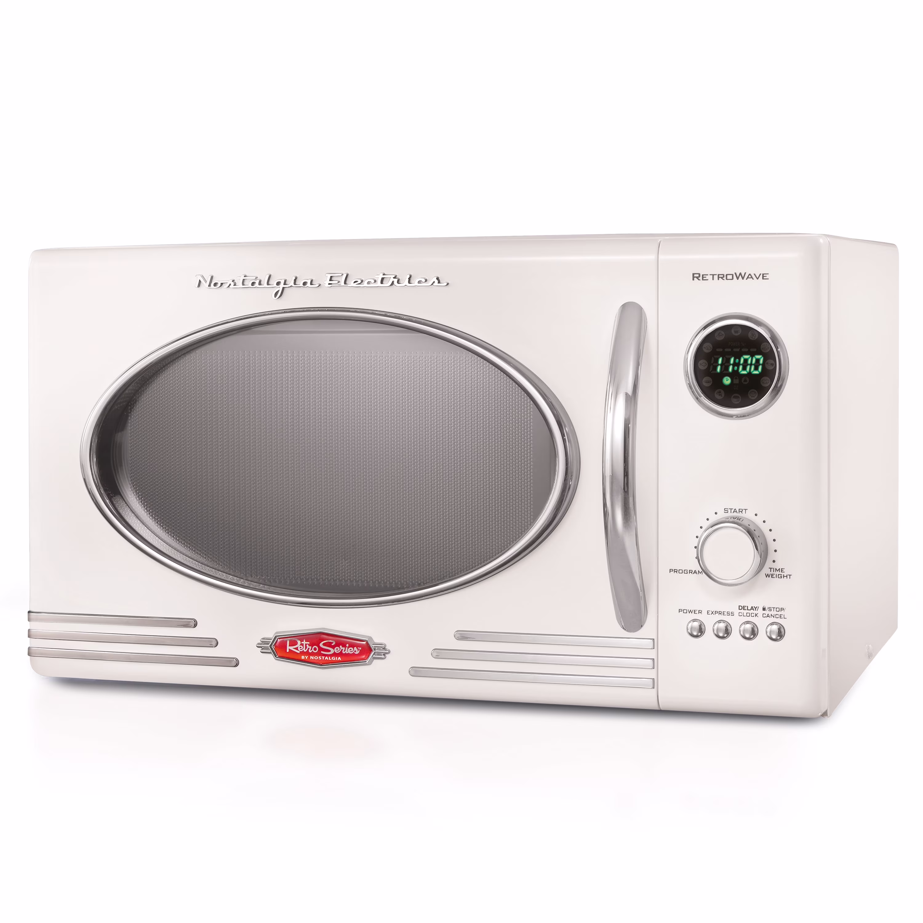 Retro Microwave for Countertop 0.9 cu ft Vintage Microwave, Ivory(Ivory)