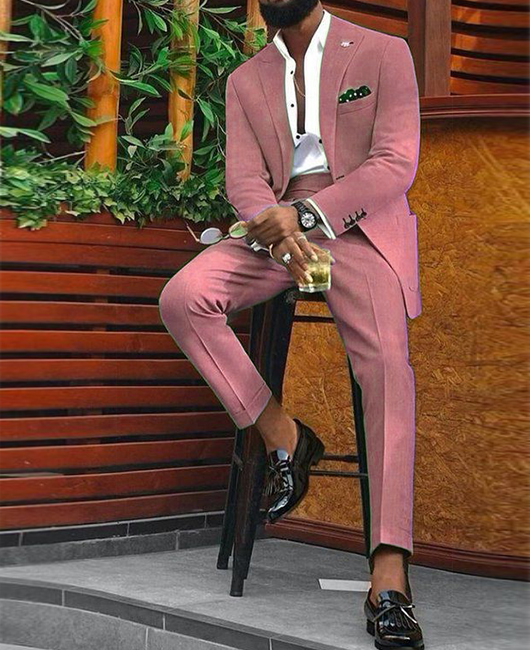 Ensemble blazer et pantalon slim fit couleur unie OK Fashion (2 pièces)