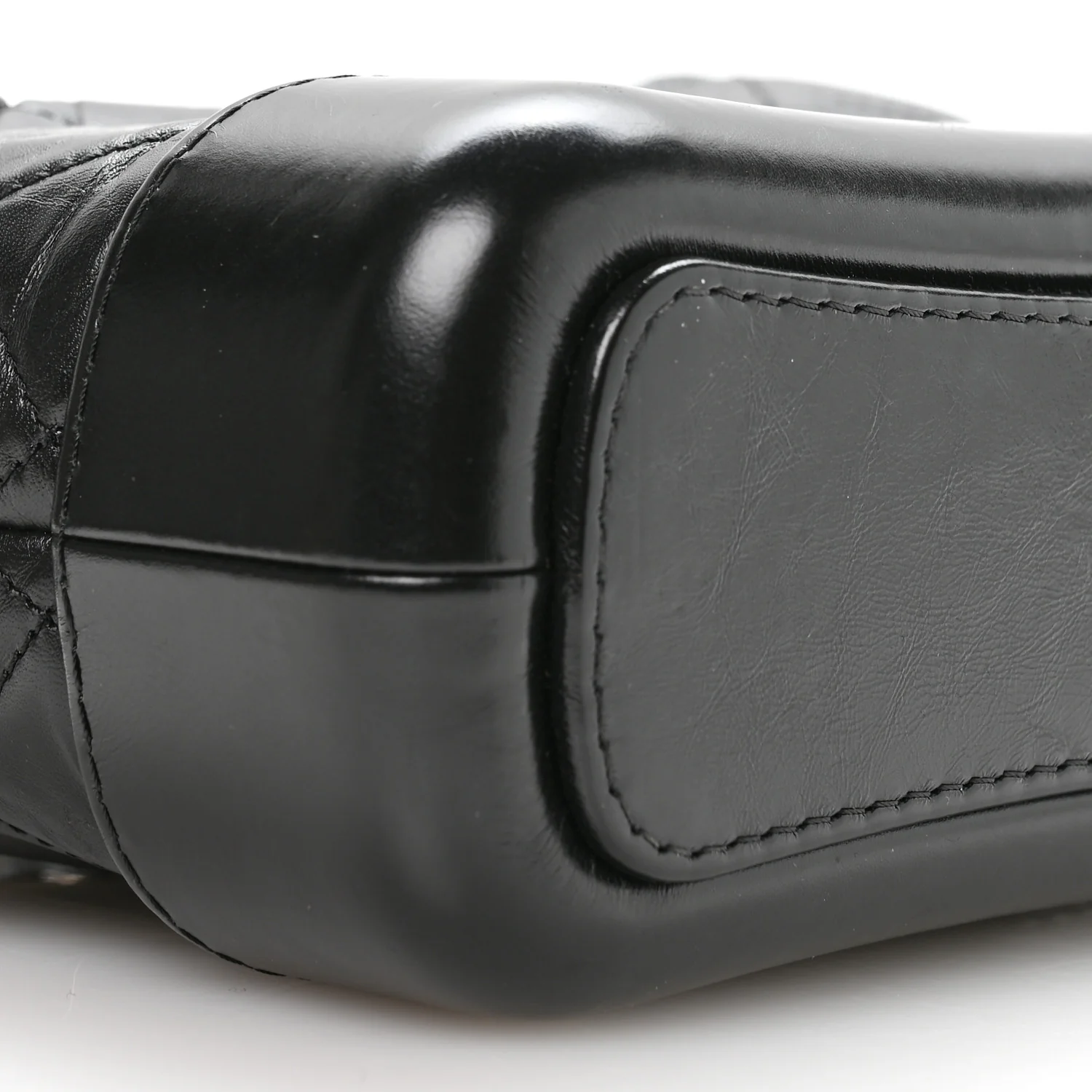 Aged Calfskin Quilted Small Gabrielle Logo Hobo Black