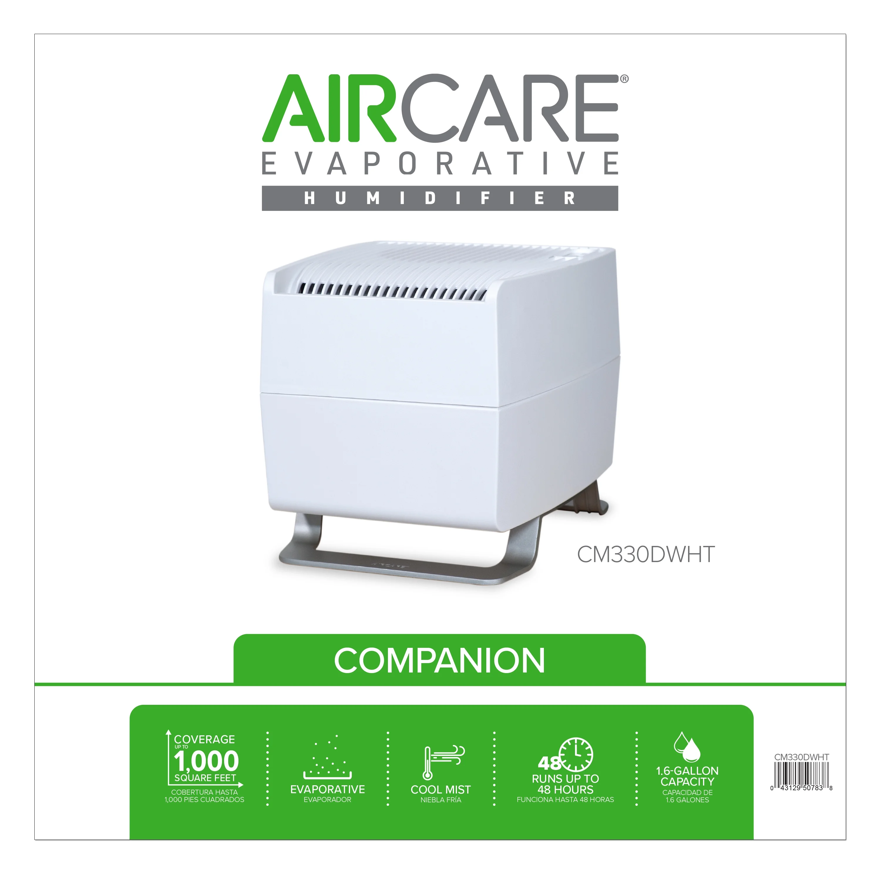 AIRCARE CM330DWHT Companion Evaporative Humidifier, White(White)