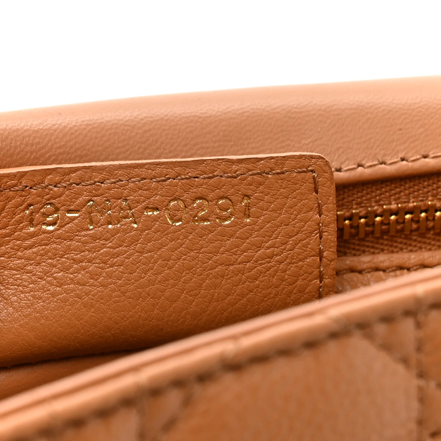 Calfskin Cannage Medium Caro Bag Tan