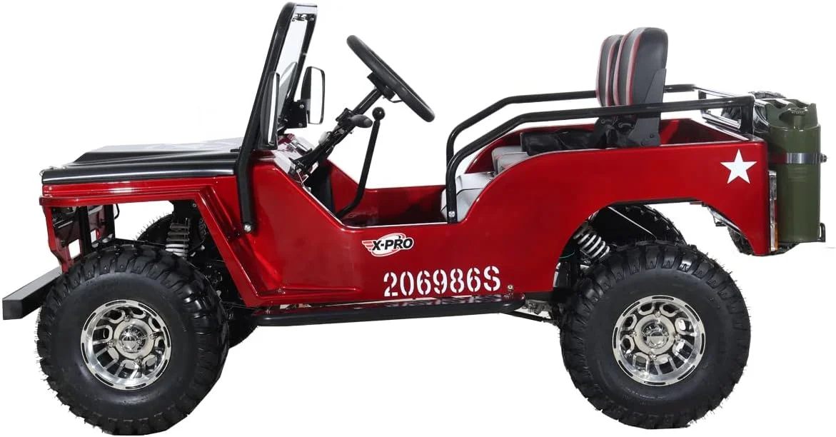 X-Pro 125cc Jeep Go Kart, 3-Speed Semi-Automatic Transmission w/Reverse, Big 18 Aluminum Rim Wheels