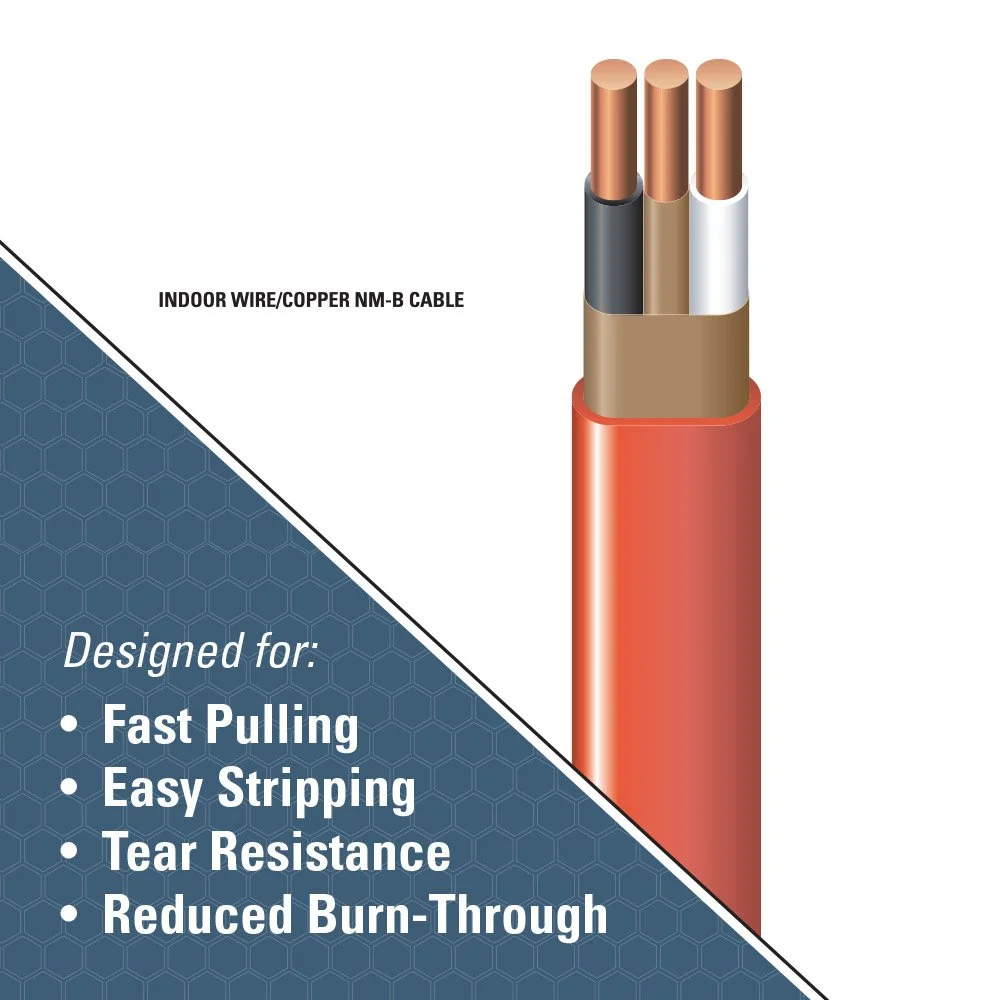 28829022 50' 10/2 with ground Romex brand SIMpull residential indoor electrical wire type NM-B Orange - Image 3
