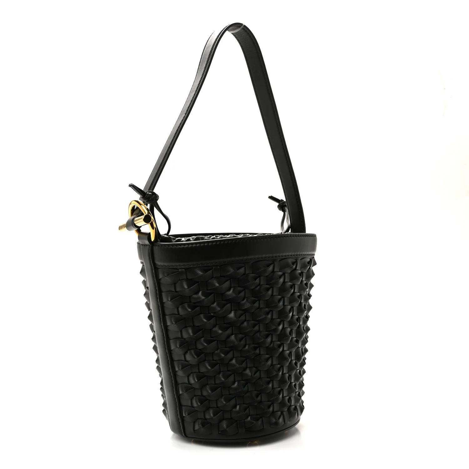 Nappa Intrecciato Small JJ Bucket Bag Black