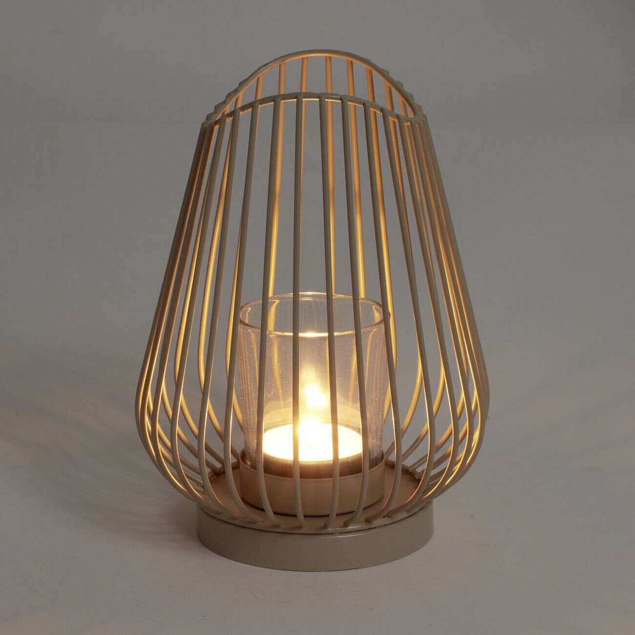 Bougeoir gris Ø12xH17,5cm