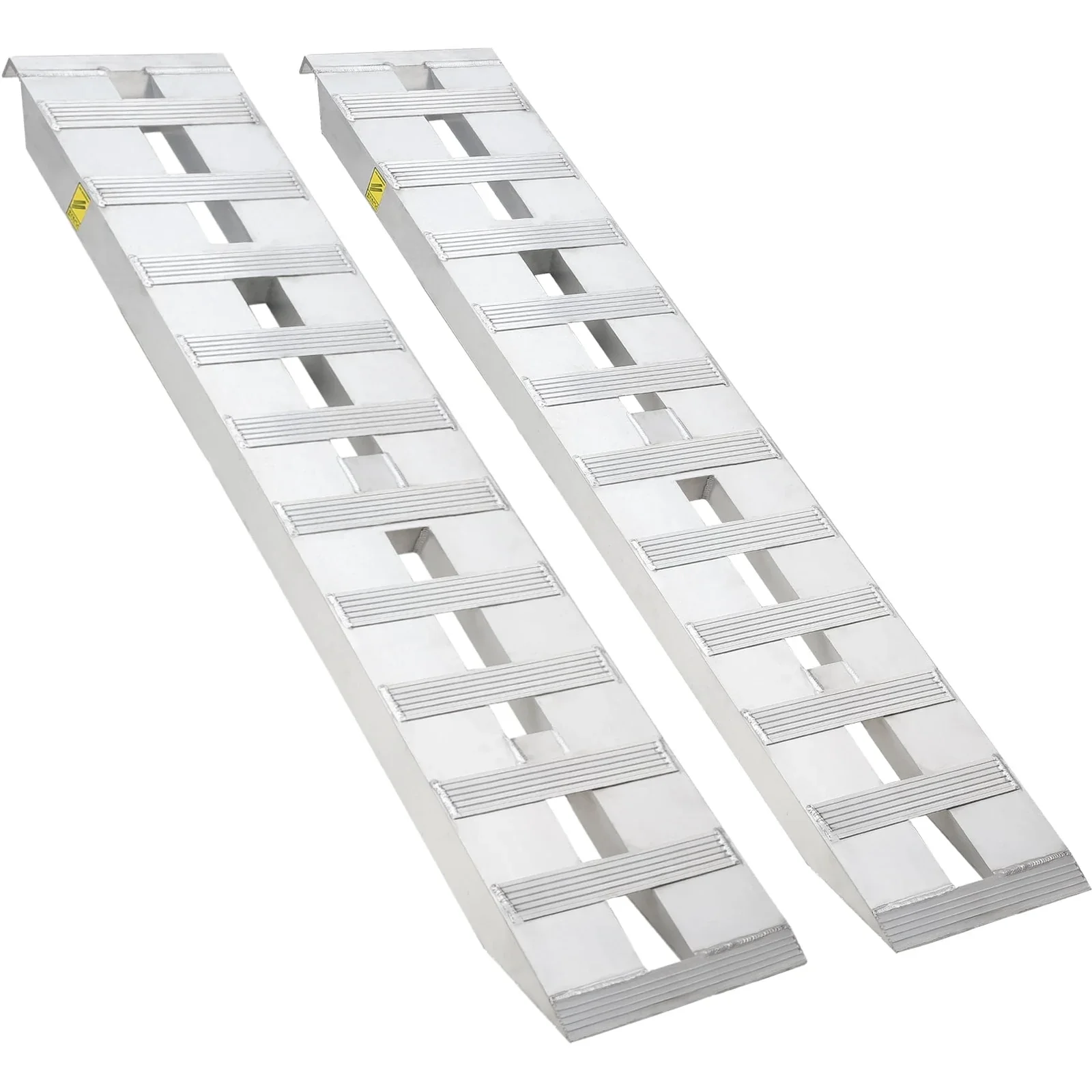 Heavy-Duty Aluminum Loading Ramps, 2-Pack, 72x15 Inches, 6000 lb Capacity, 2.5mm Beam, Knife and Hook Ends