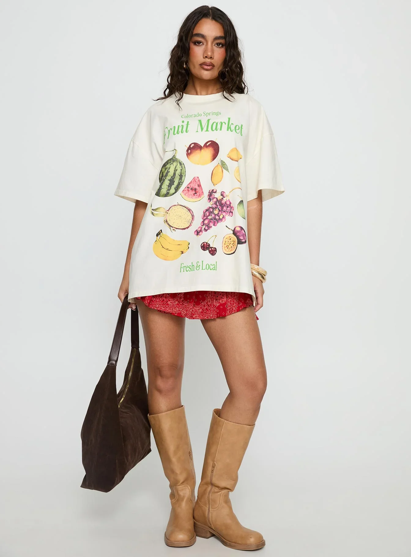 Colorado Springs Market Oversized Graphic Tee Cream