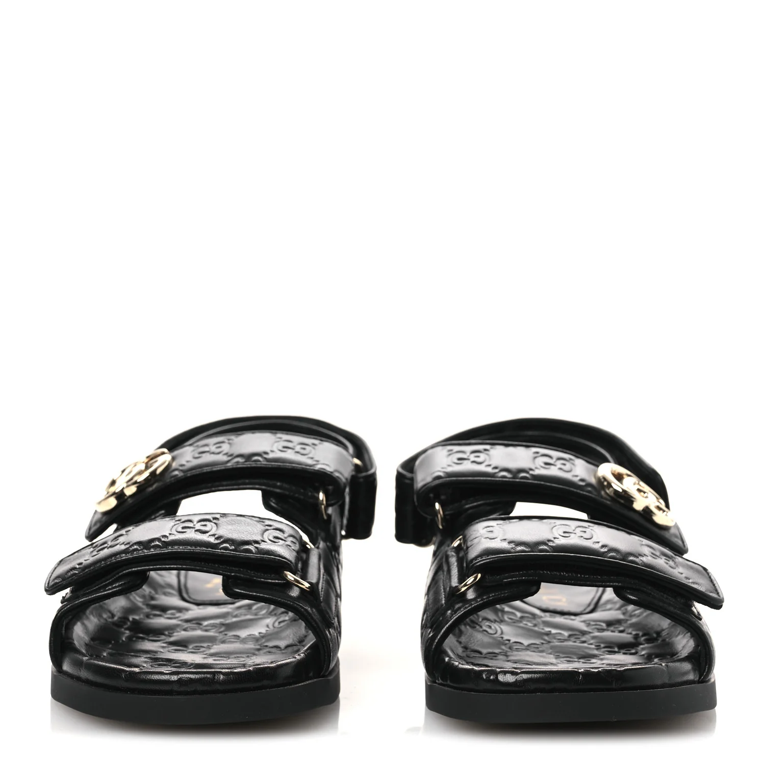 Guccissima GG Embossed Womens Sandals 37 Black