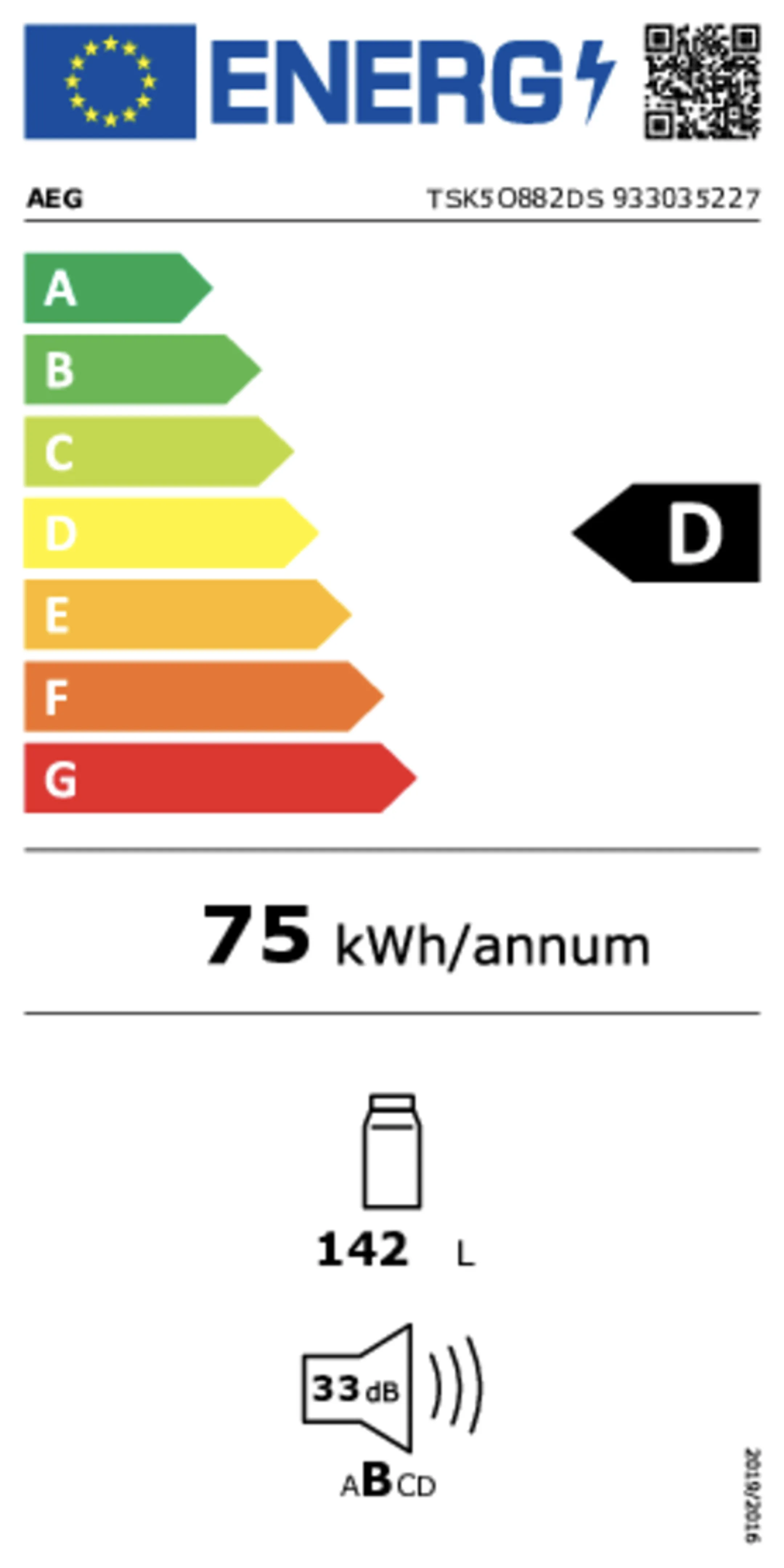 AEG Inbouw koelkast TSK5O882DS