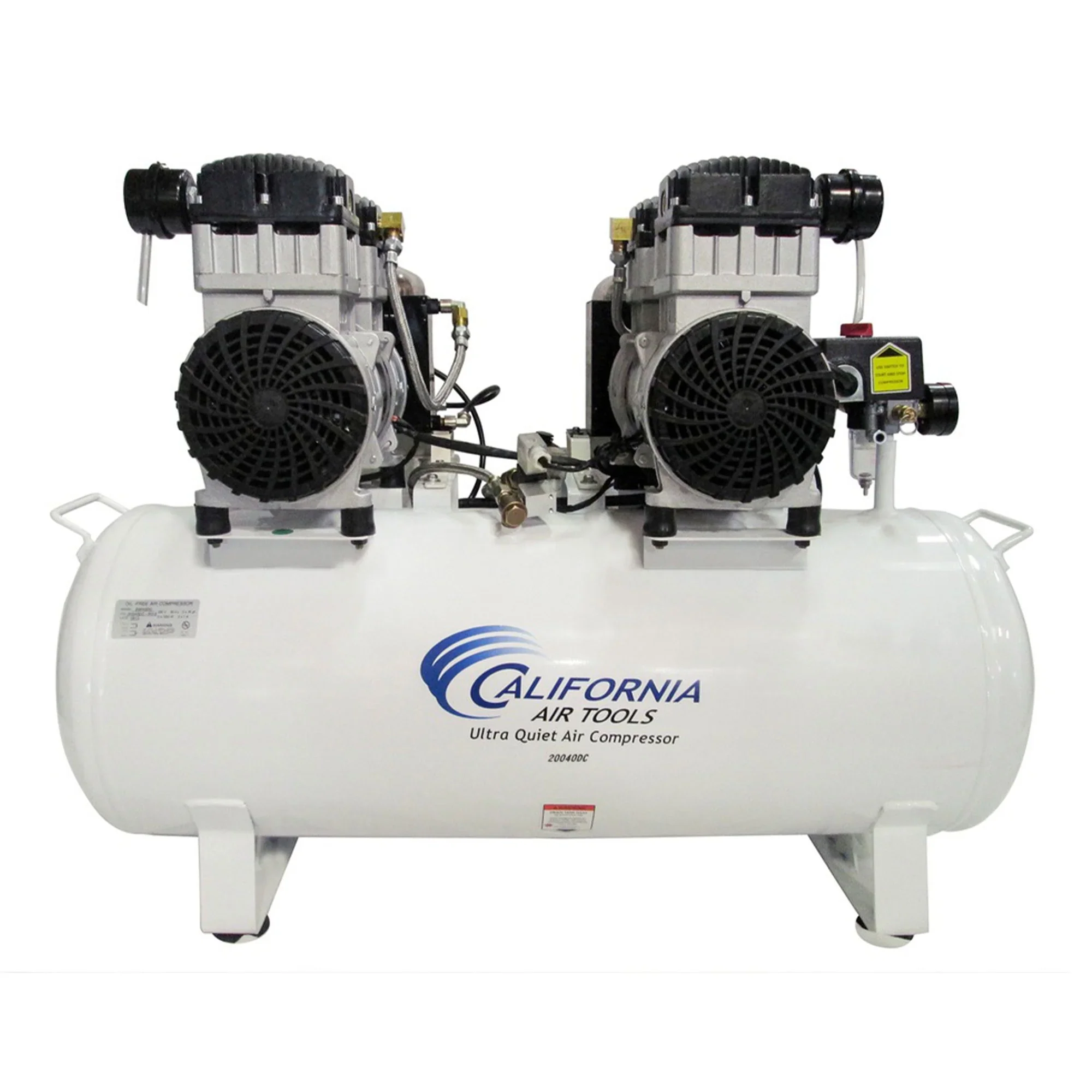 4 HP 20 Gallon 20040DCAD Ultra Quiet and Oil-Free Hot Dog Air Compressor with Air Dryer