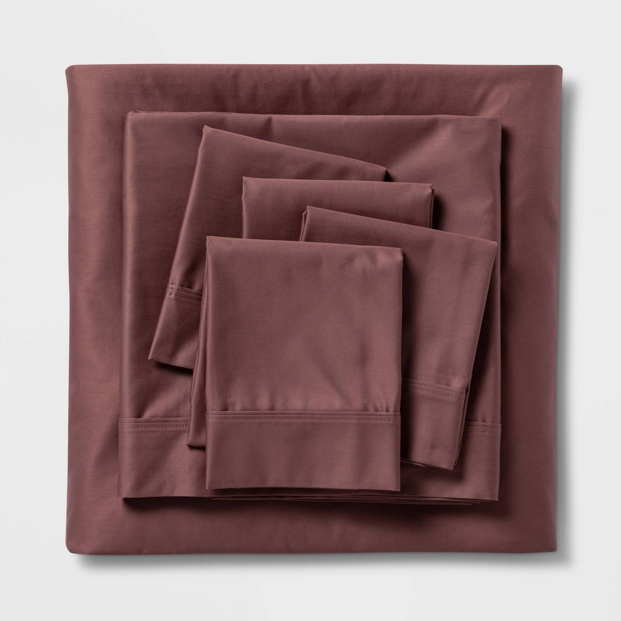Full 6pc 800 Thread Count Solid Sheet Set Mauve - Threshold Signature