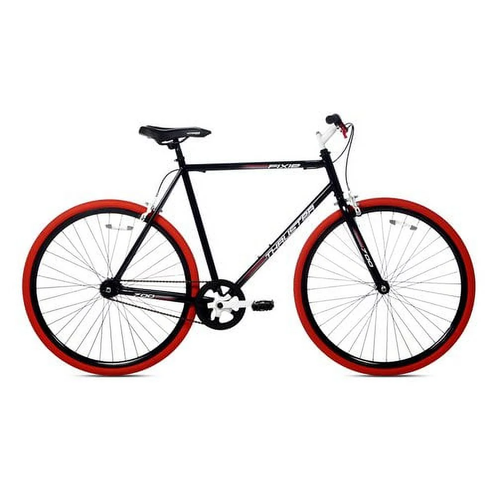 700c Fixie Men's Bike, Adult, Ages 13 and Up, Black/Red(Black) - Image 2