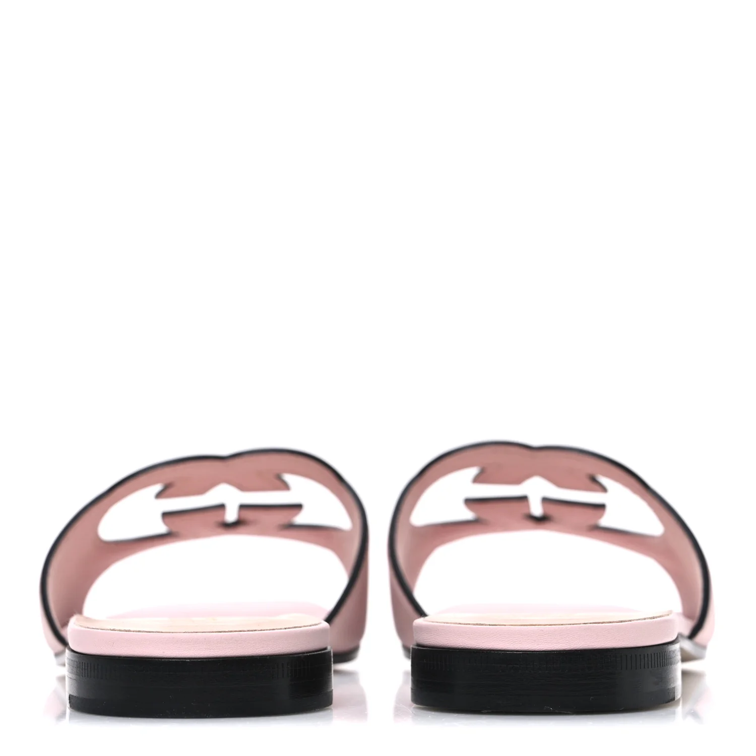 Cosmos Softy Calfskin Interlocking G Cut Out Slide Sandals 40 Pastel Pink