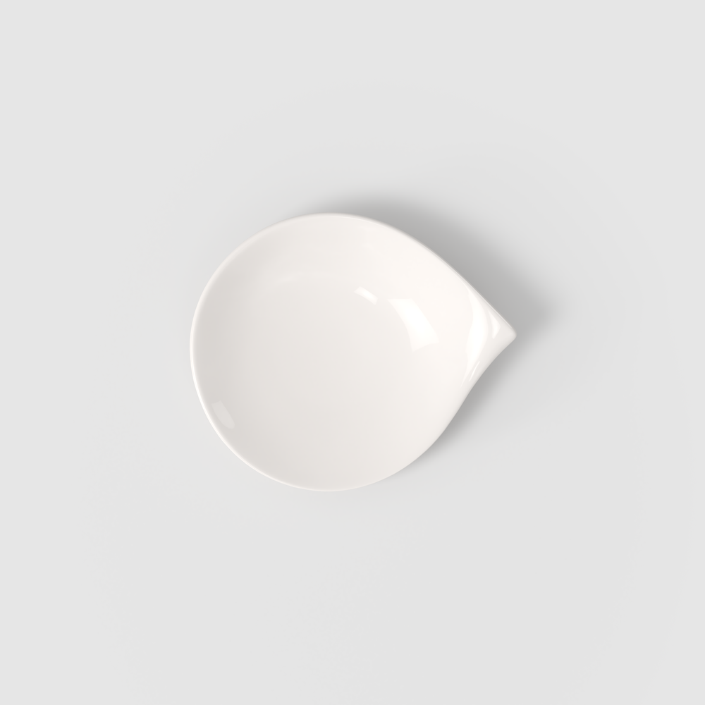 Flow Appetizer/ Bread Plate - White, 8.1'' x 6.9'', Premium Porcelain