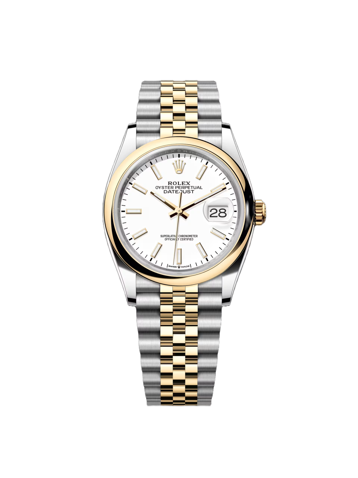 【Super Clone】RLX  Datejust 36mm 126203 White Dial Domed Bezel Jubilee Bracelet