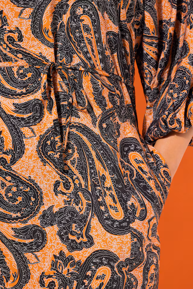 Paisley Balloon Sleeve Dress