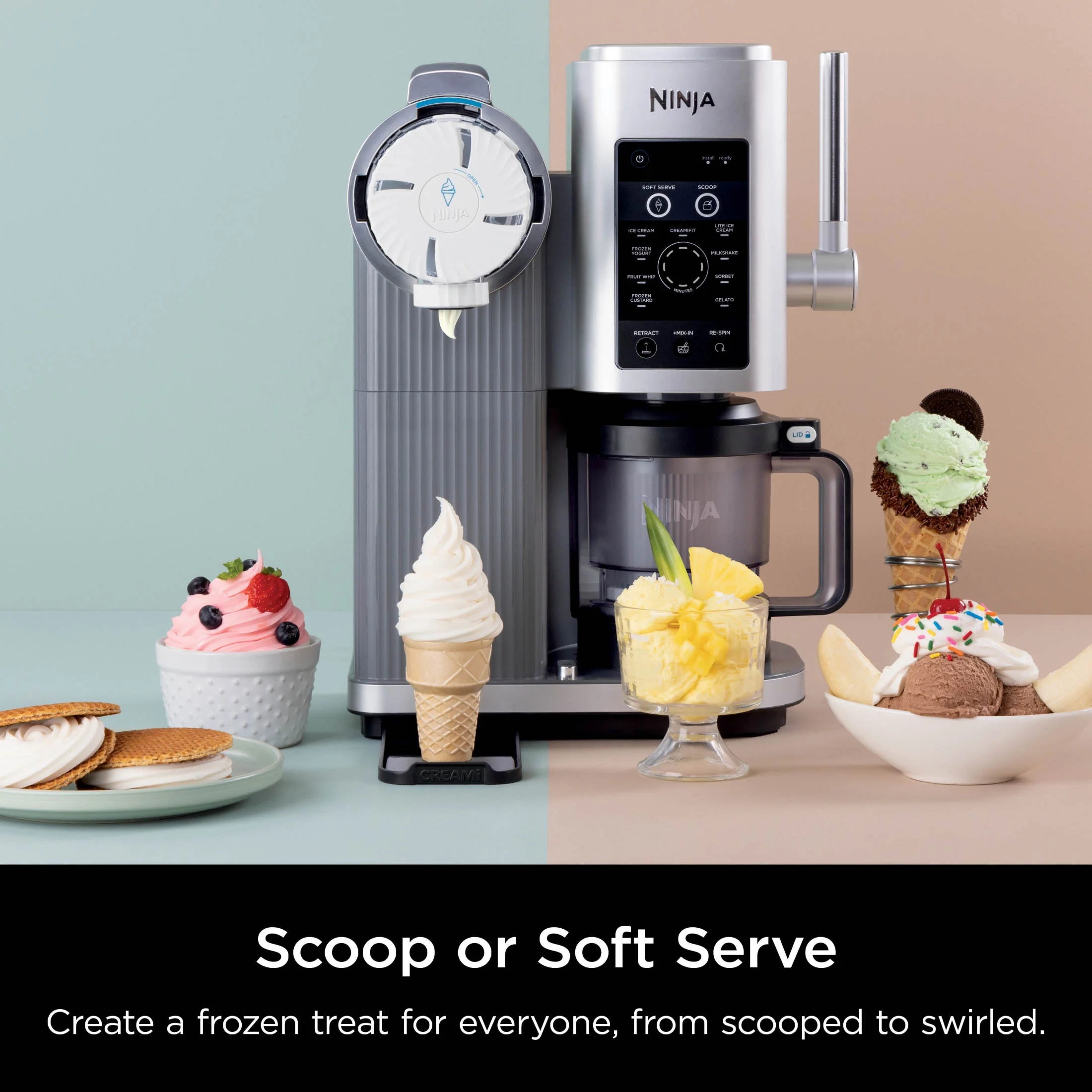 Ninja Swirl? by Creami? Soft Serve and Ice Cream Maker, 13 One - Touch Programs, NC701