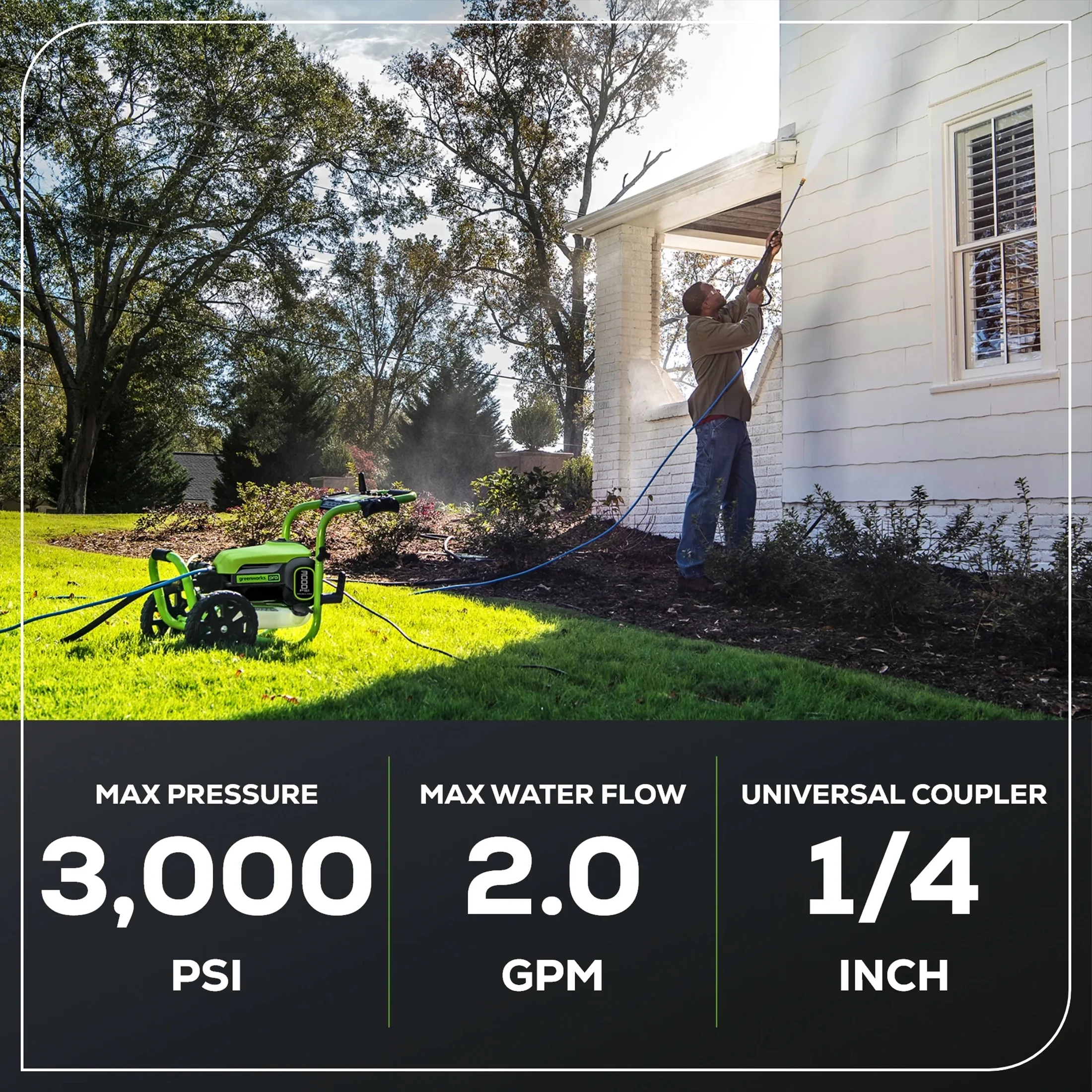 3000 PSI 2.0 Max GPM TruBrushless Electric Pressure Washer (Motor: 120V) - Image 3