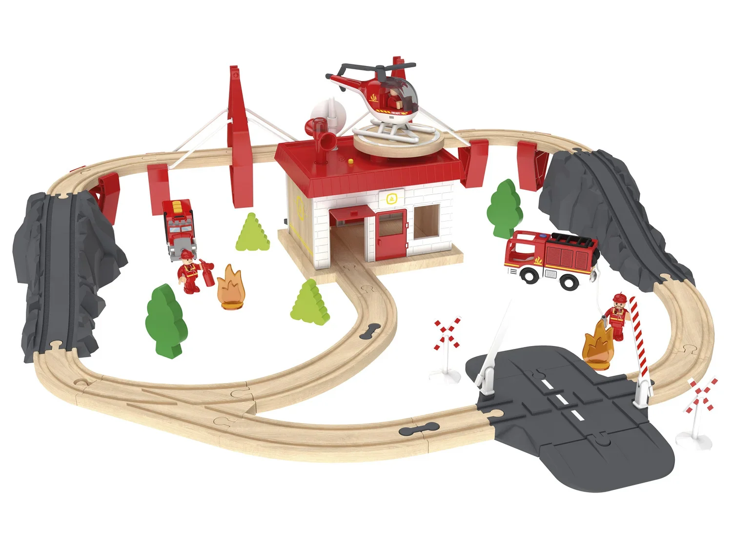 Playtive Set de chemin de fer en bois